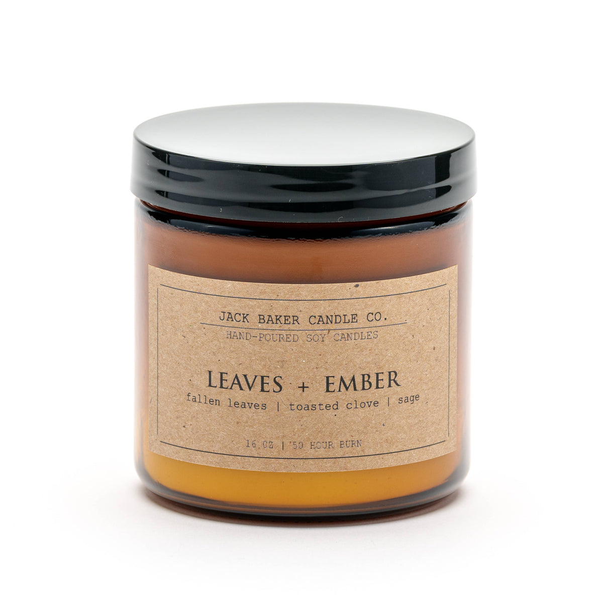 Jack Baker Amber Apothecary Collection - Leaves + Ember 16 oz