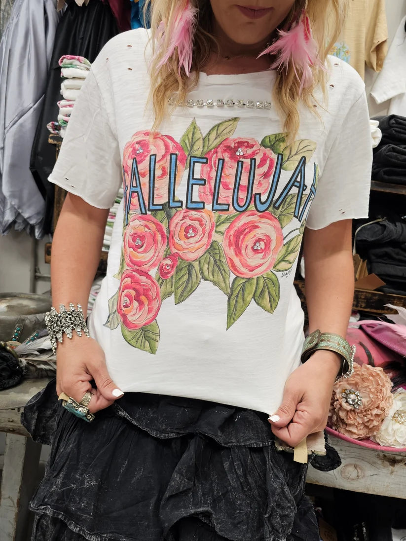 Rare Bird Hallelujah Floral 3/4 Sleeve Top