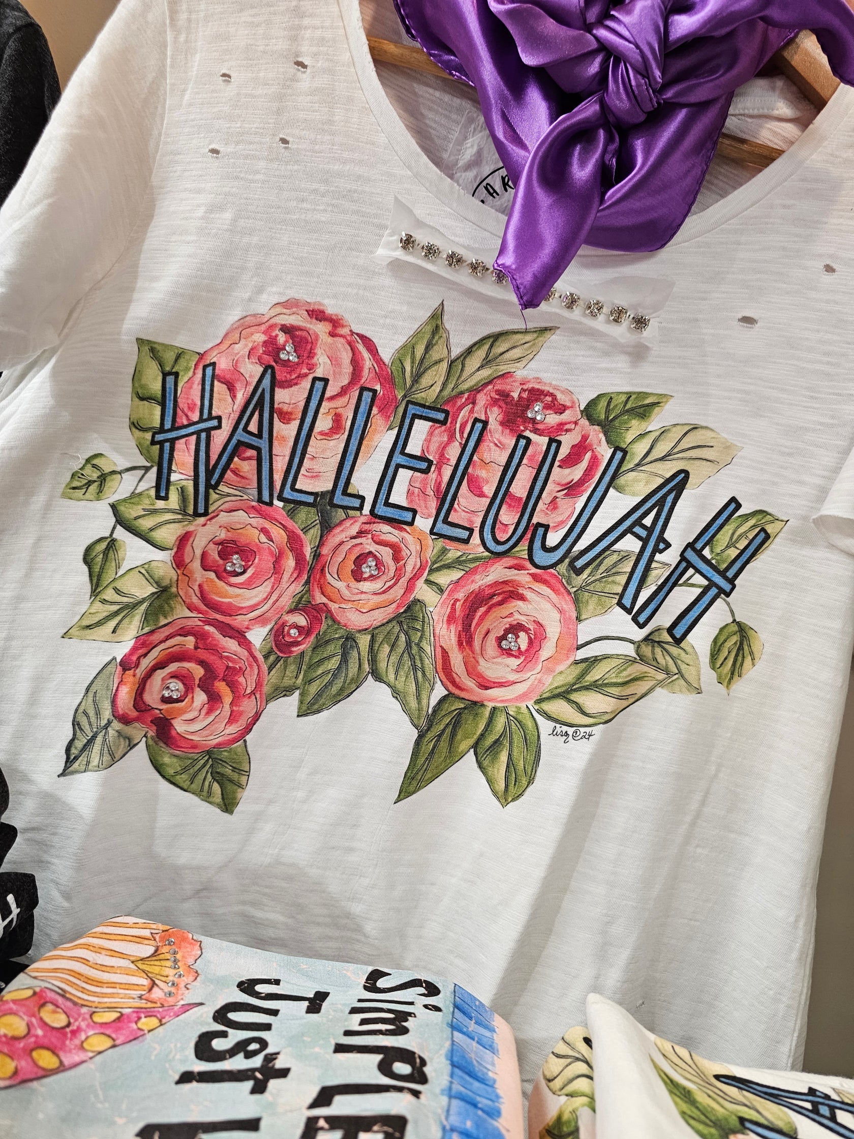 Rare Bird Hallelujah Floral 3/4 Sleeve Top