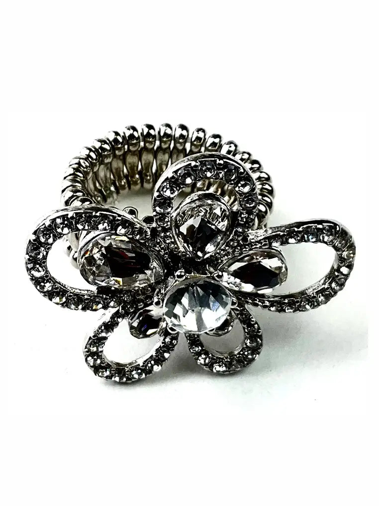 Flower Crystal Stretch Ring