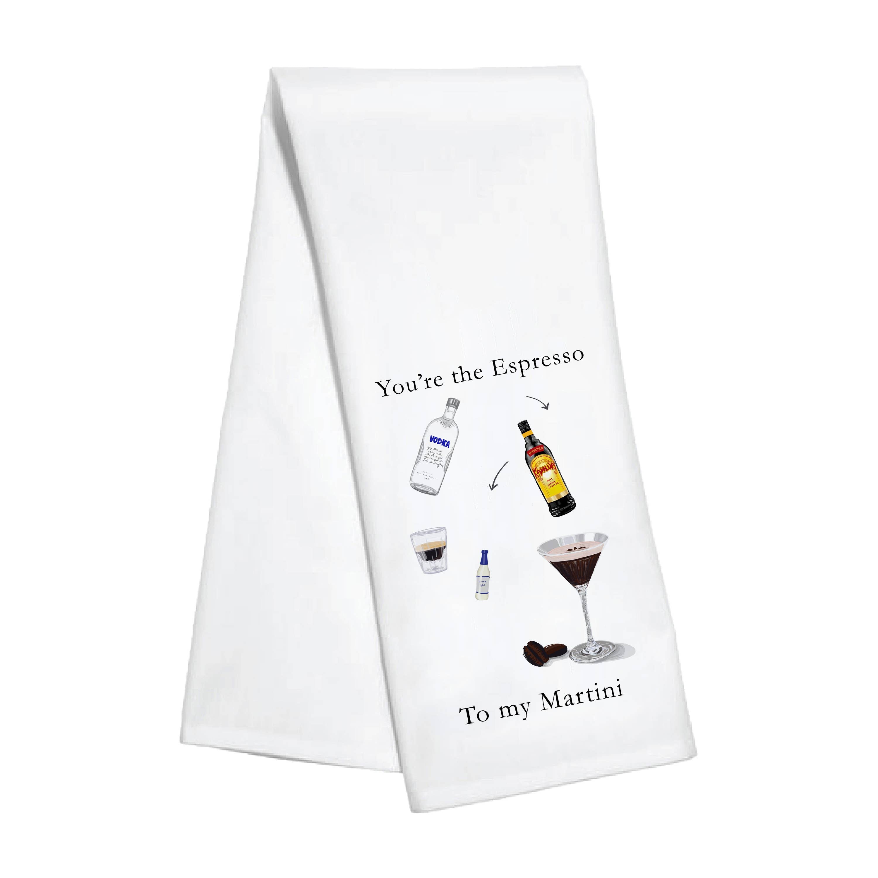 Kitchen Towel - Espresso Martini Bottles