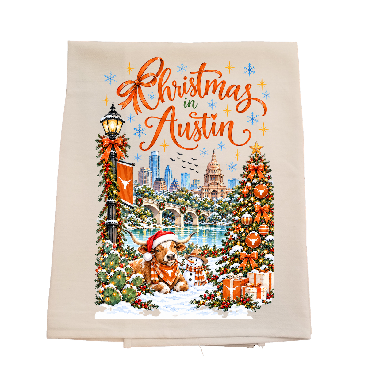 Christmas in Austin Tea Towel