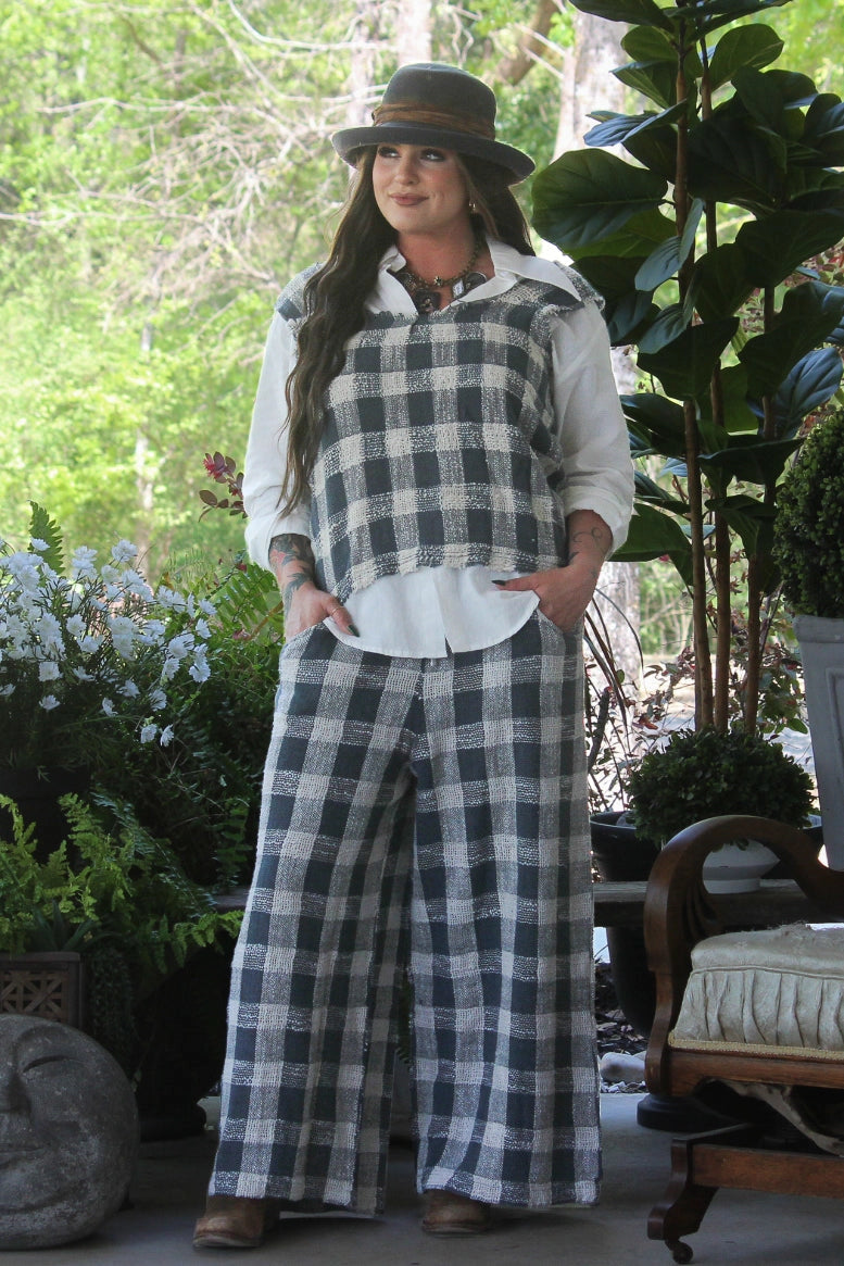 Jaded Gypsy Weaving about Tank Navy Gingham