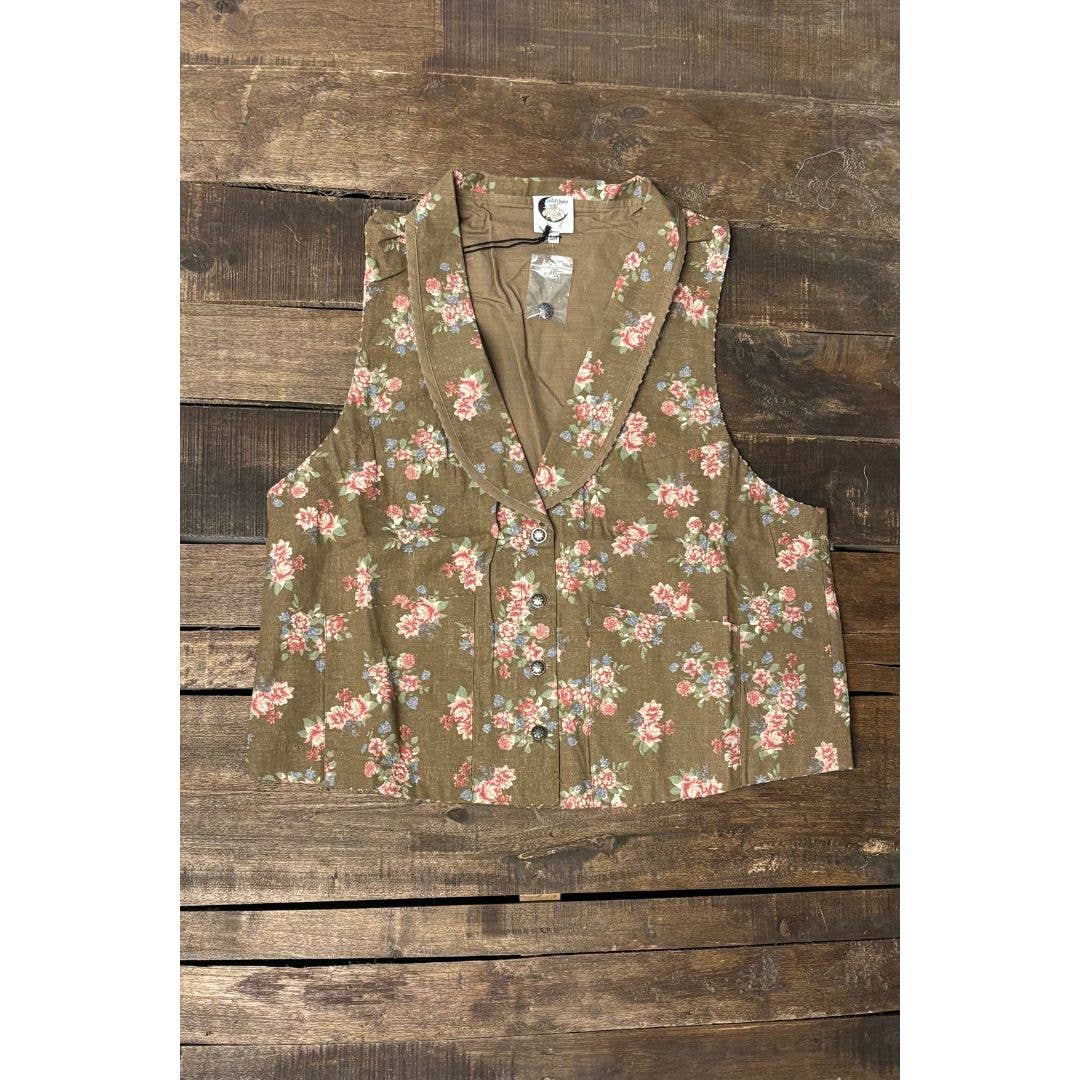 Spellbound Vest - Chocolate Floral