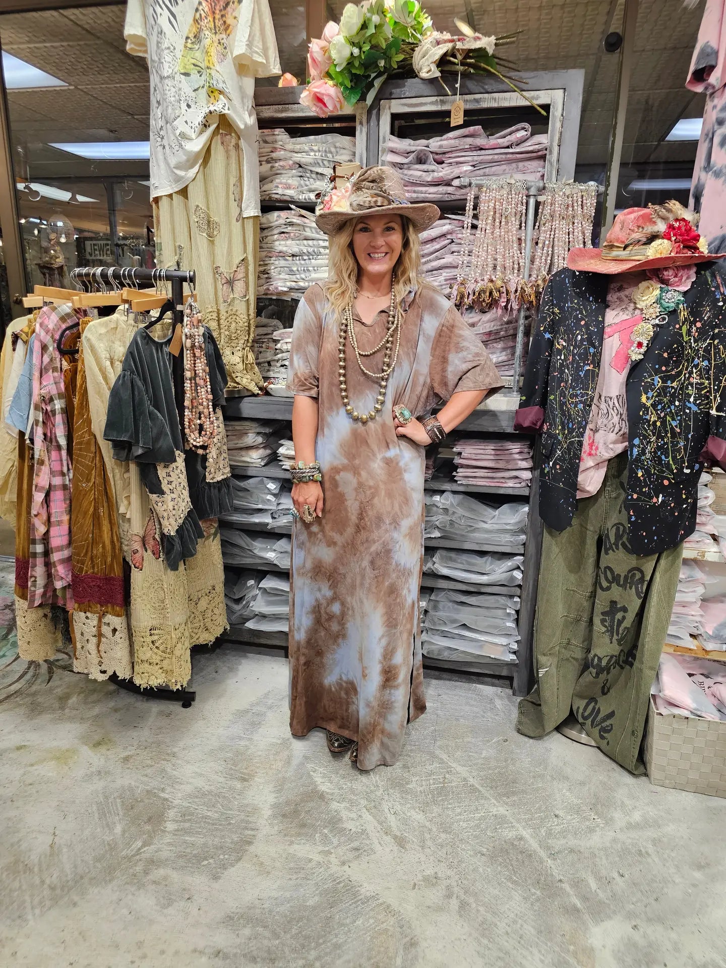 Rare Bird Dusty Road T Dress with Hood