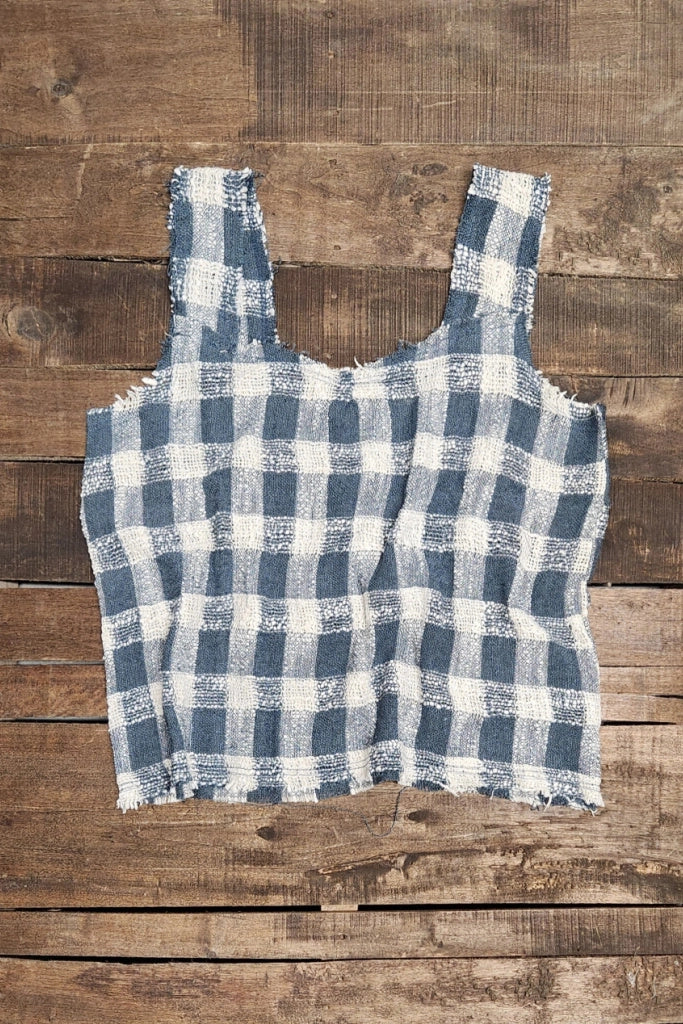 Jaded Gypsy Weaving about Tank Navy Gingham