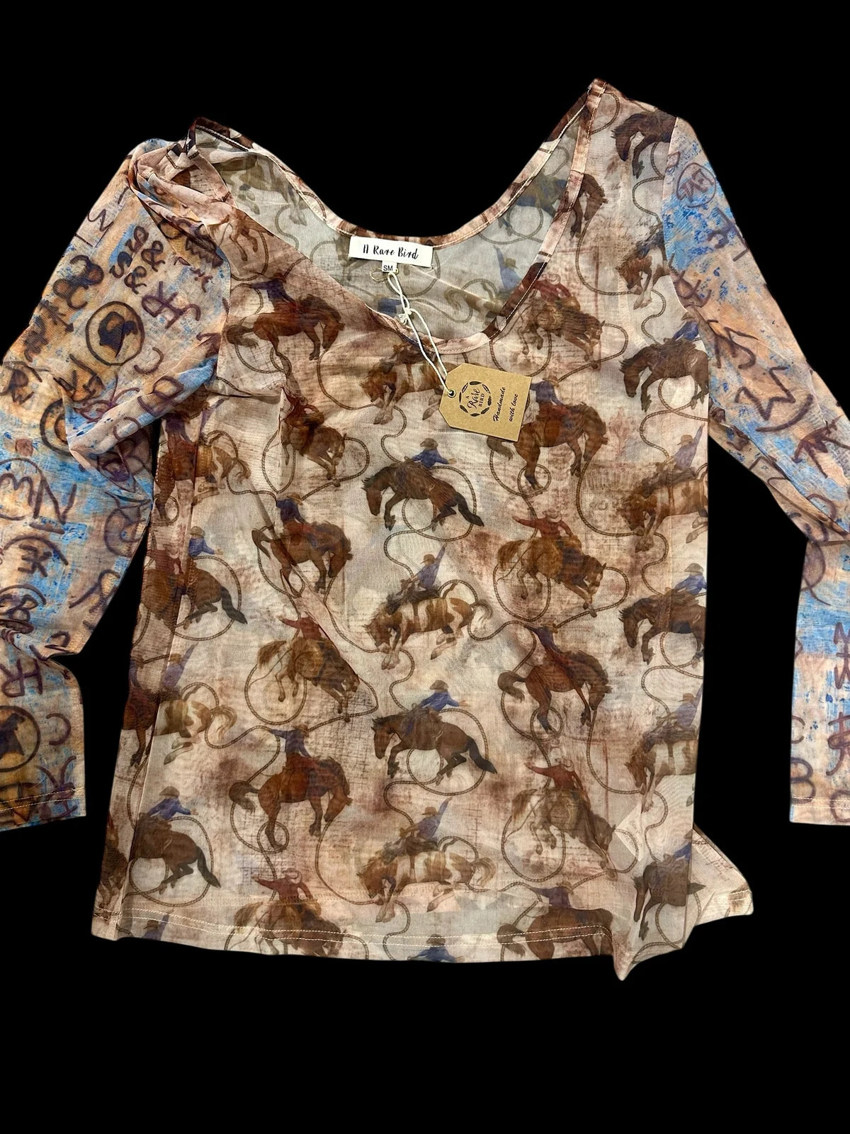 Racing Cowgirl Mesh Top Bucking Bronko