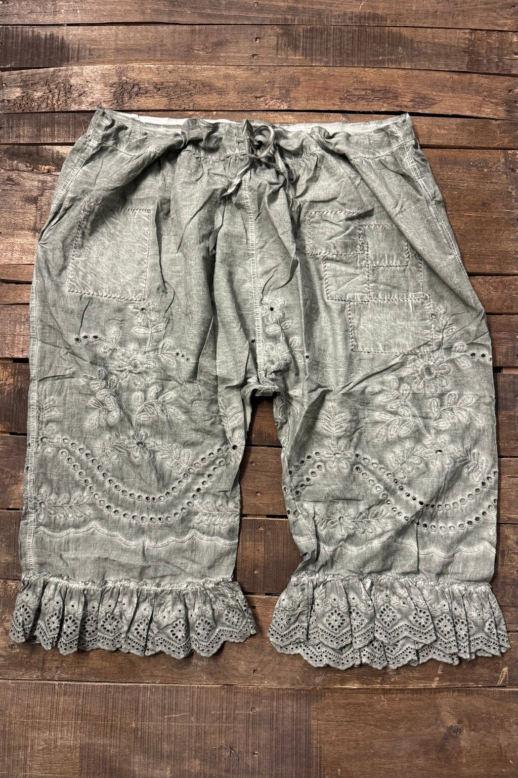 Jaded Gypsy Softly Worn Eyelet Bloomers Charcoal