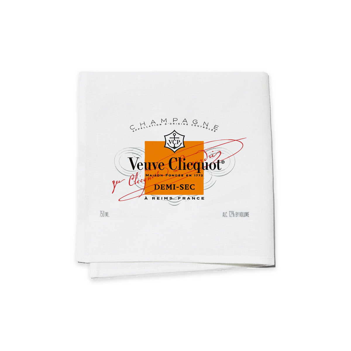 Cocktail Napkins (Set of 4) - Orange Veuve Label
