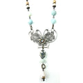 Nk Beaded & Chain W/Butterfly Pendant