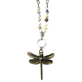 Nk Long Beaded & Chain W/Dragonfly Pendant