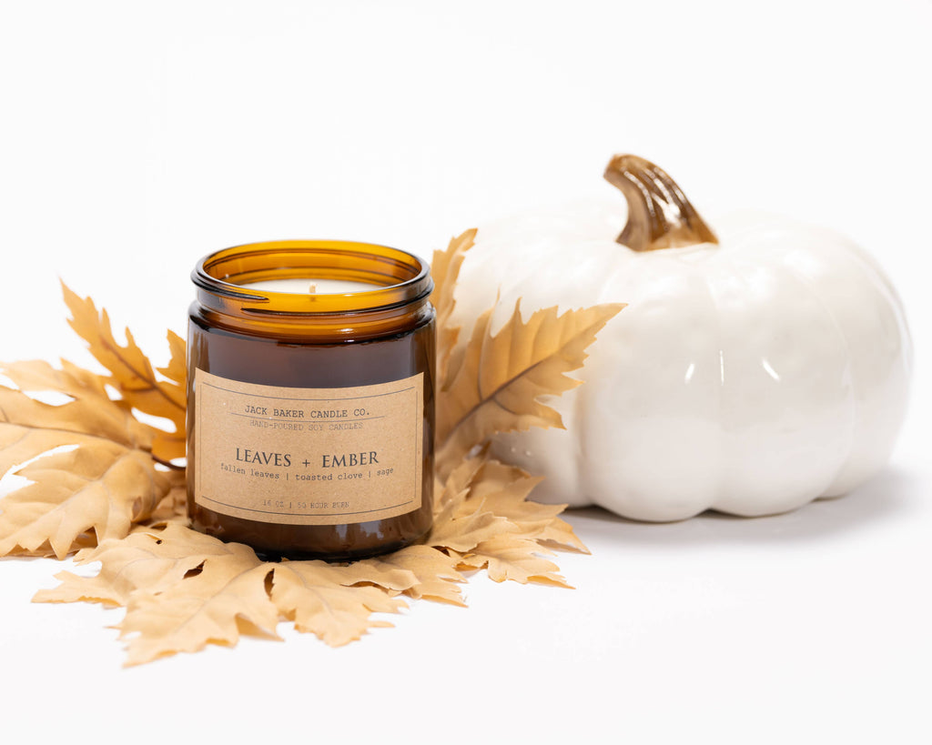 Jack Baker Amber Apothecary Collection - Leaves + Ember 16 oz