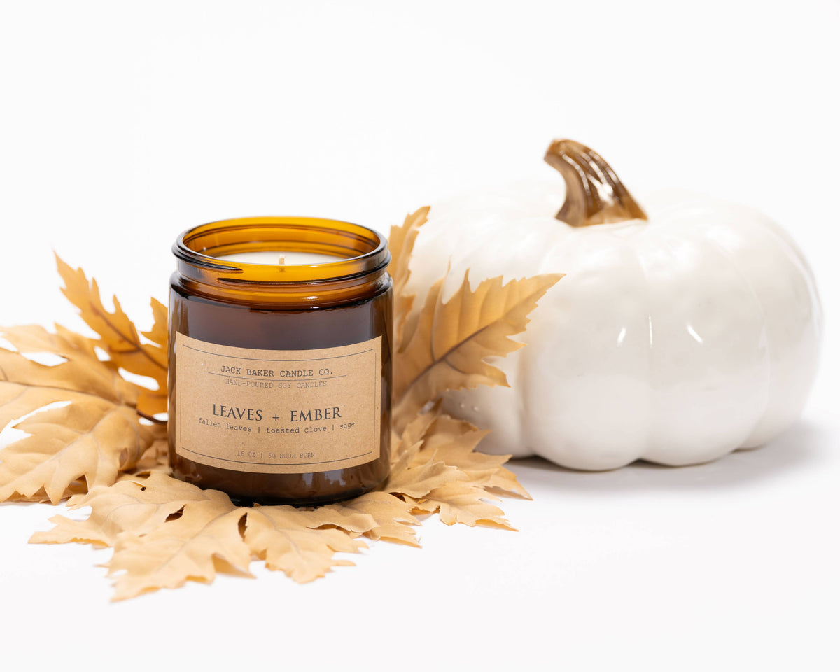 Jack Baker Amber Apothecary Collection - Leaves + Ember 16 oz