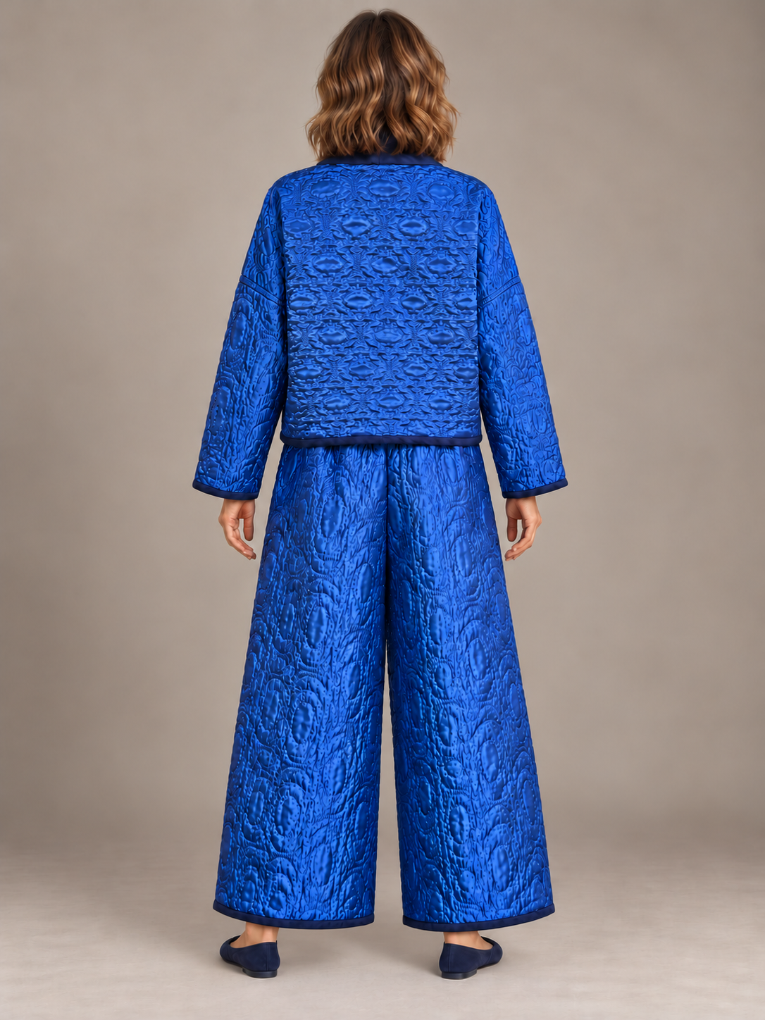Blue Vintage Quilt Jacket & Pants Set by BMANN by Bridget