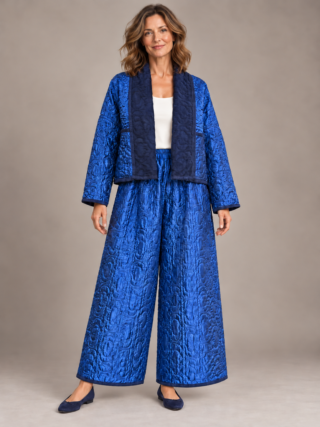 Blue Vintage Quilt Jacket & Pants Set by BMANN by Bridget