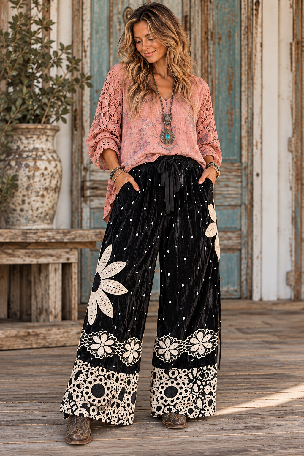 A Rare Bird Velvet Daisy Pantaloons