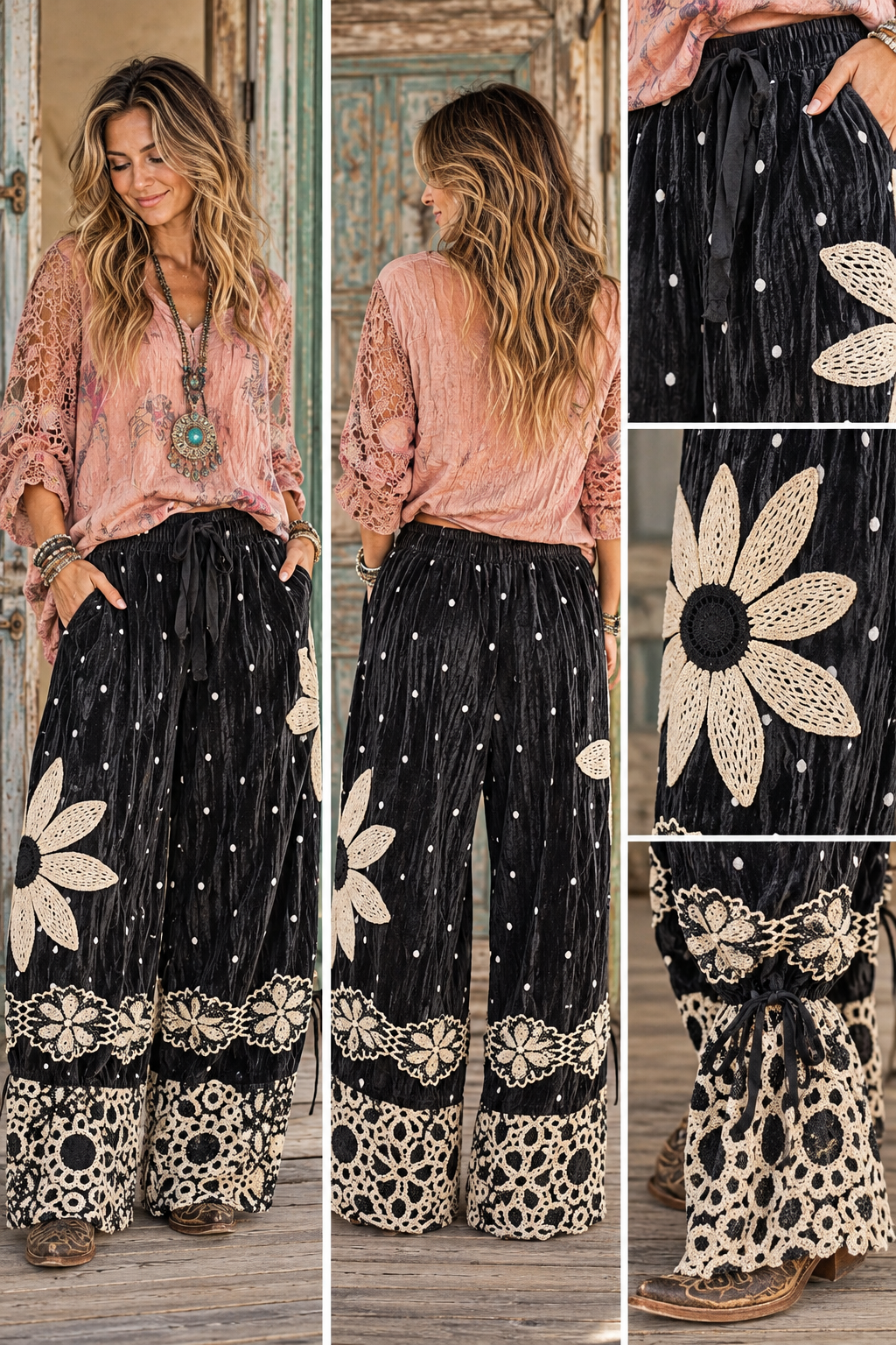 A Rare Bird Velvet Daisy Pantaloons
