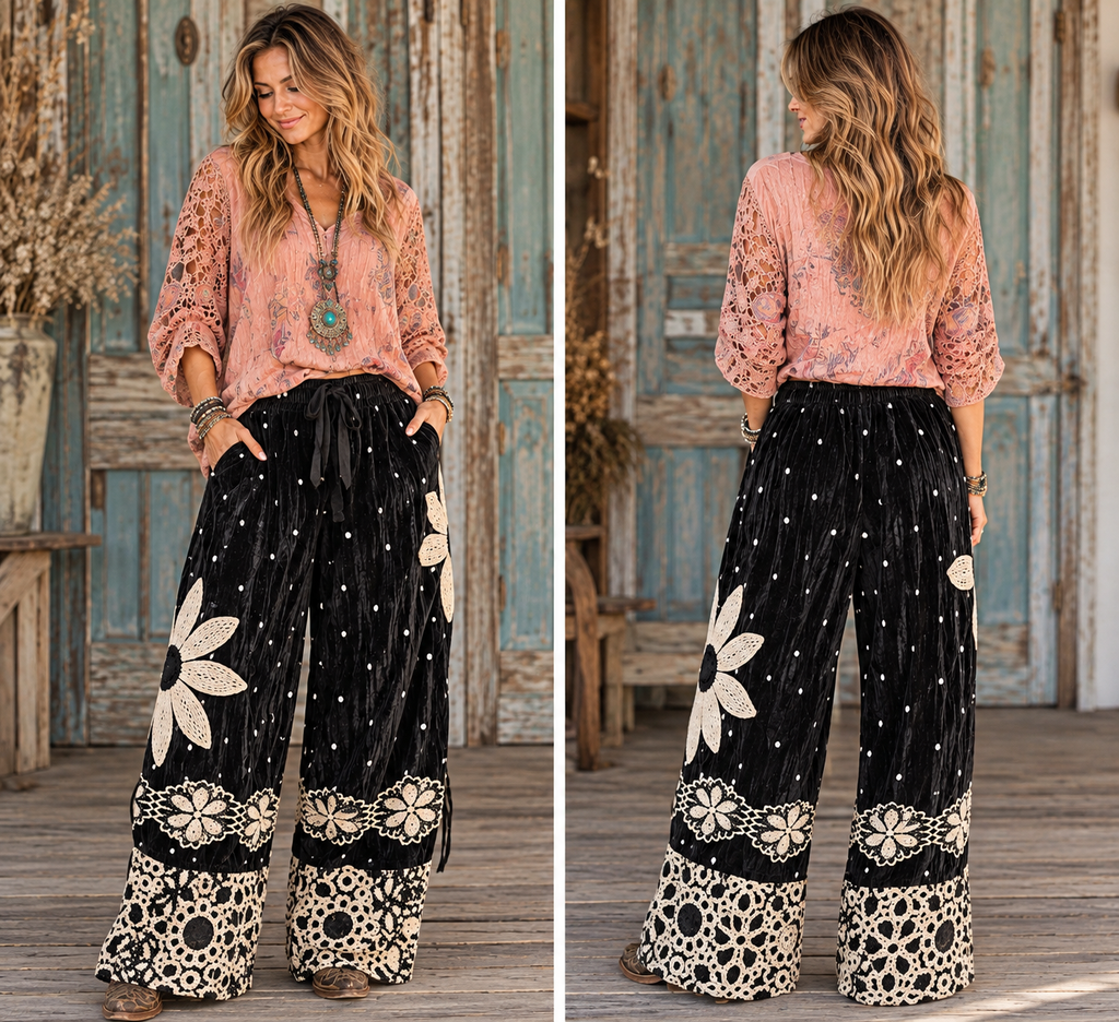 A Rare Bird Velvet Daisy Pantaloons