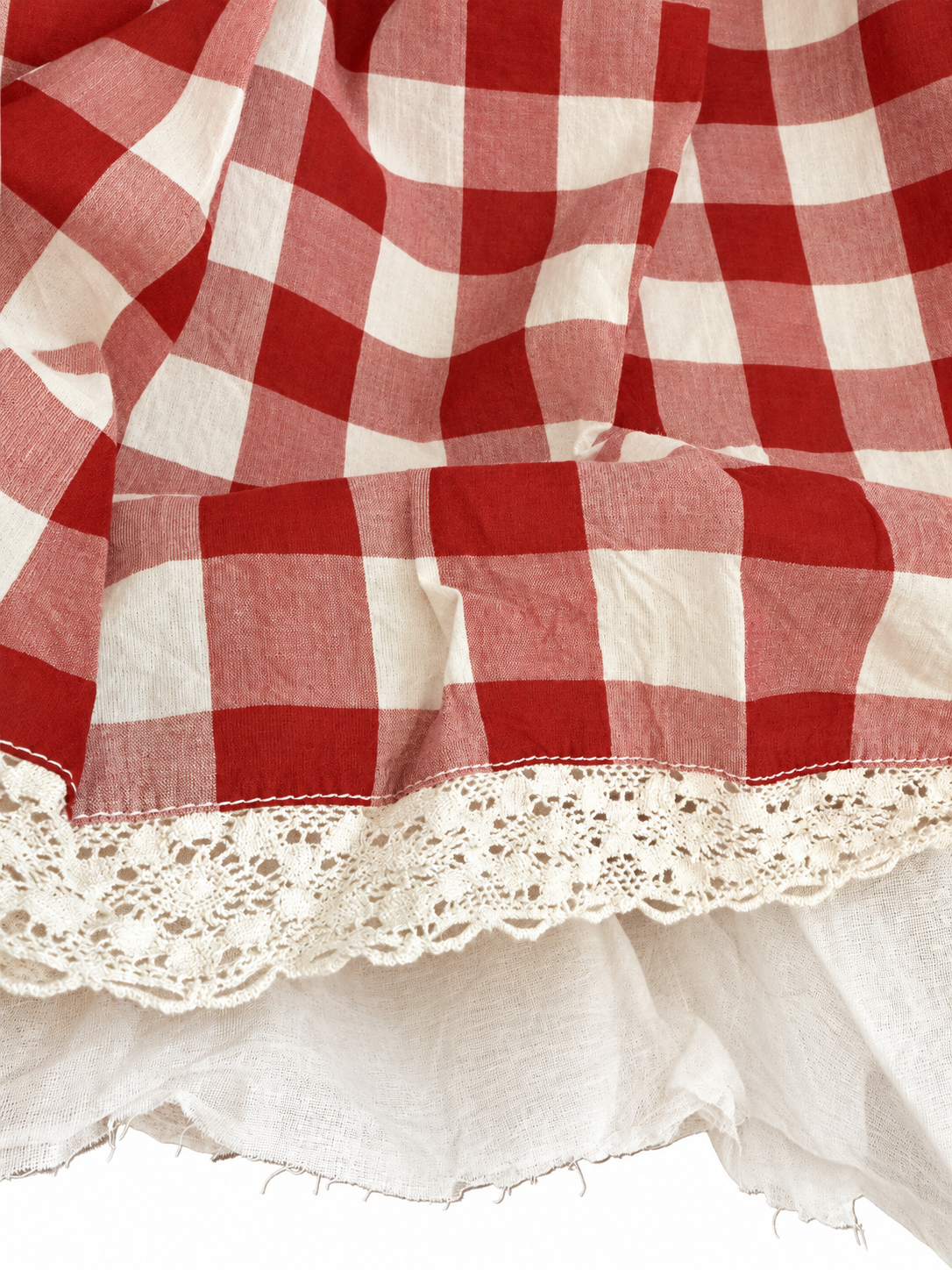 Paper Lace Gingham Skirt with Crinoline