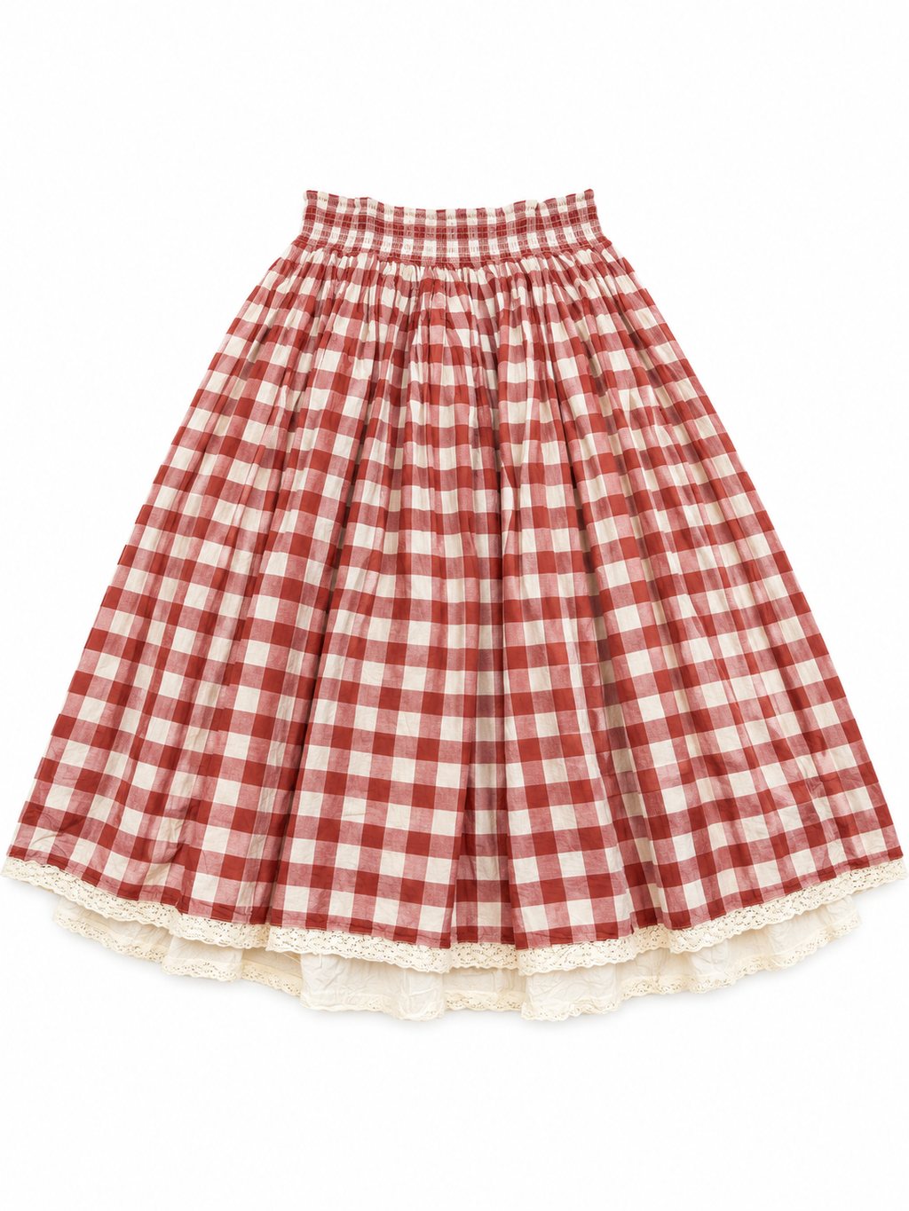 Paper Lace Gingham Skirt with Crinoline