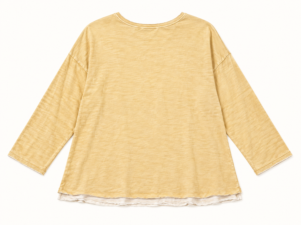 Paper Lace Mustard Bunny Printed Long Sleeve T