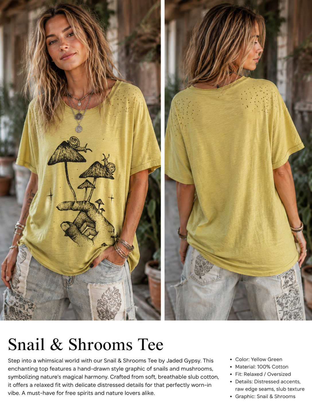 Jaded Gypsy Moon Dance T Snails and Shrooms