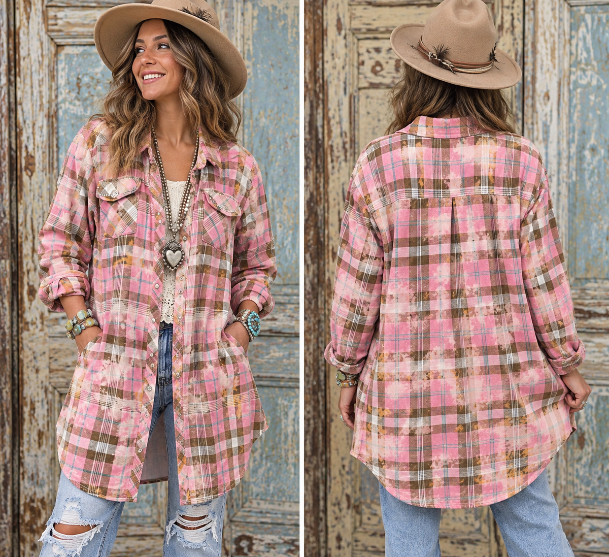 A Rare Bird Pink Plaid Jacket