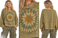 Paper Lace Olive patch work sweatshirt