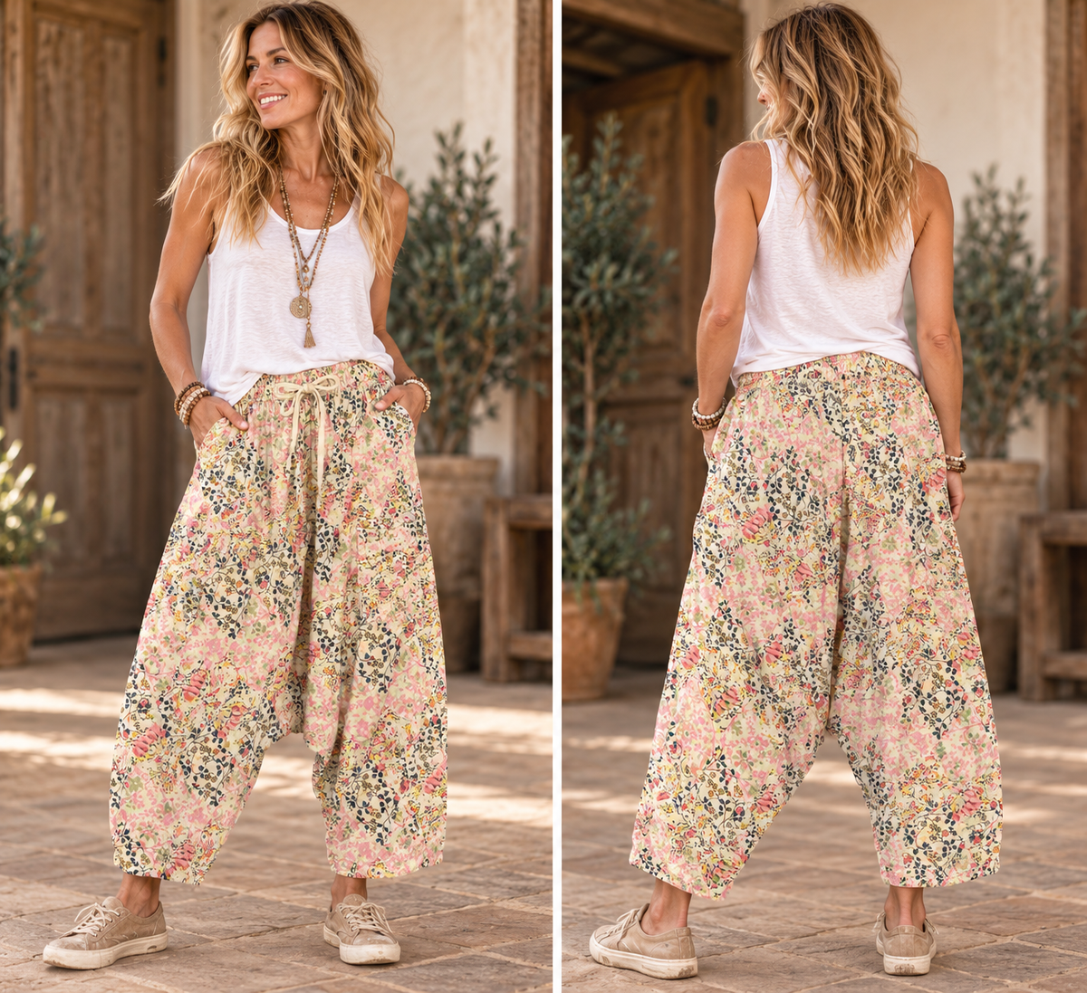 House of Jaded Gypsy Sagebrush Sky Harem Pants