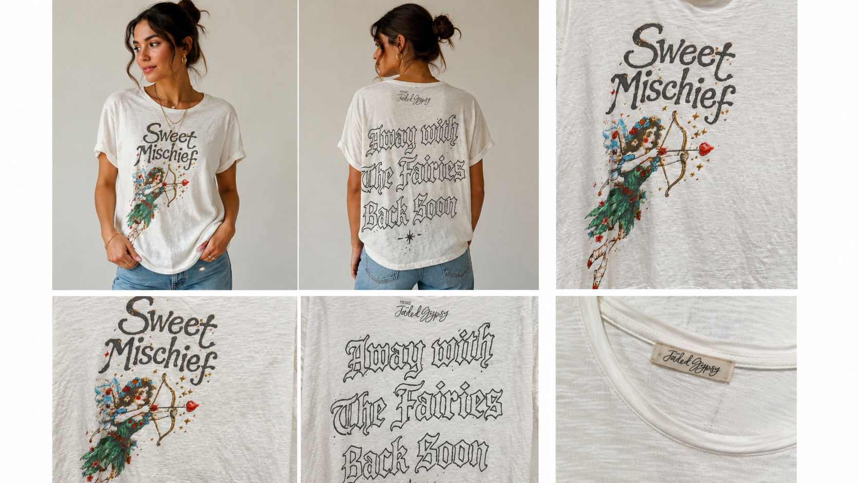 House of Jaded Gypsy Worn and Weathered Tee-   Sweet Mischief
