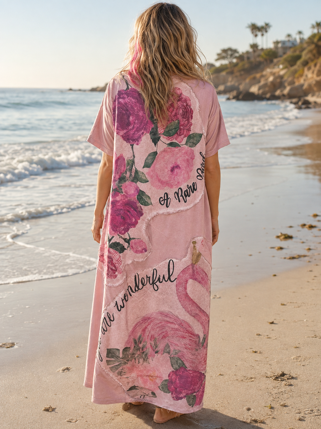 Rare Bird Pink Flamingo T-Shirt Dress
