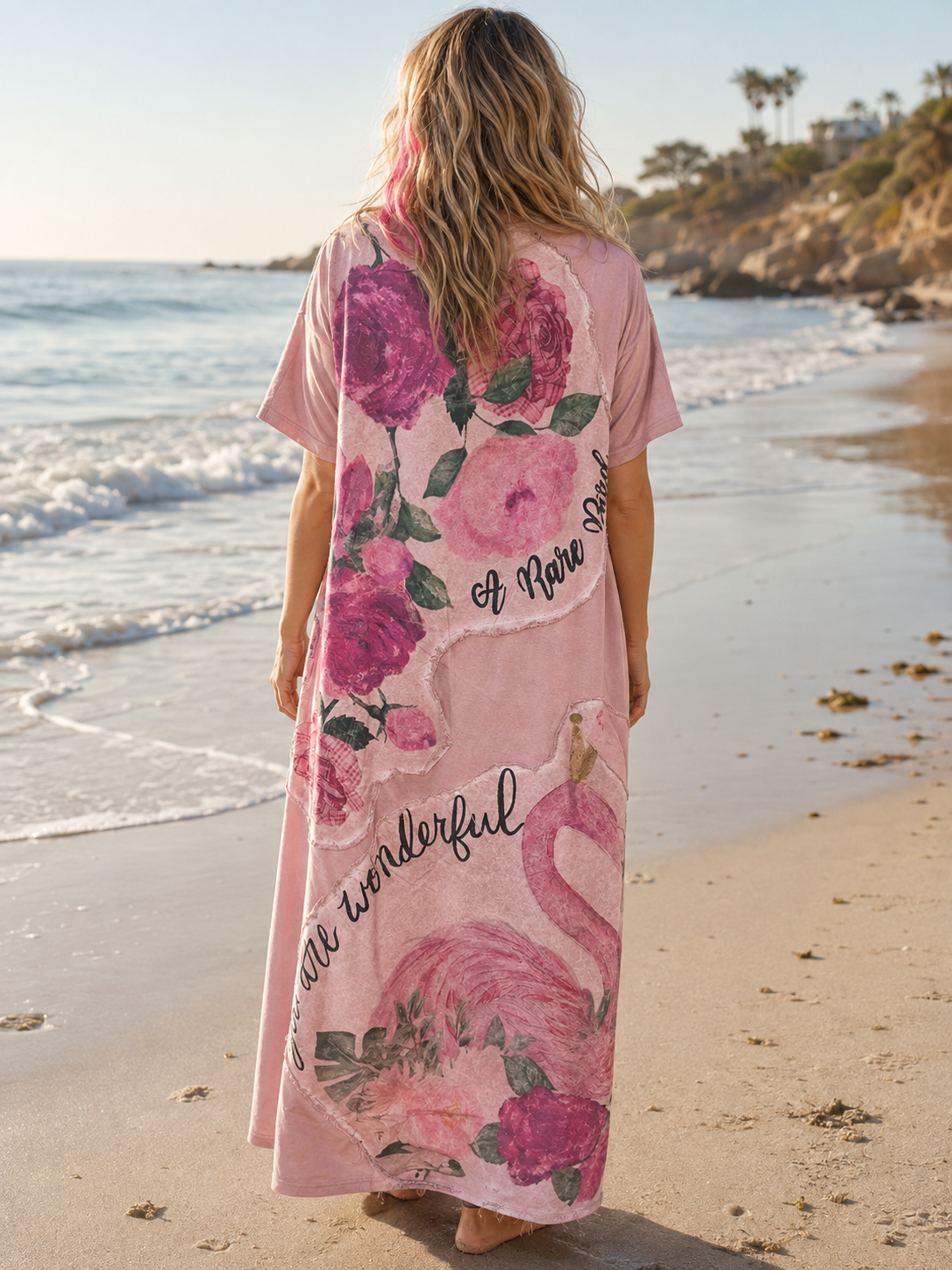 Rare Bird Pink Flamingo T-Shirt Dress