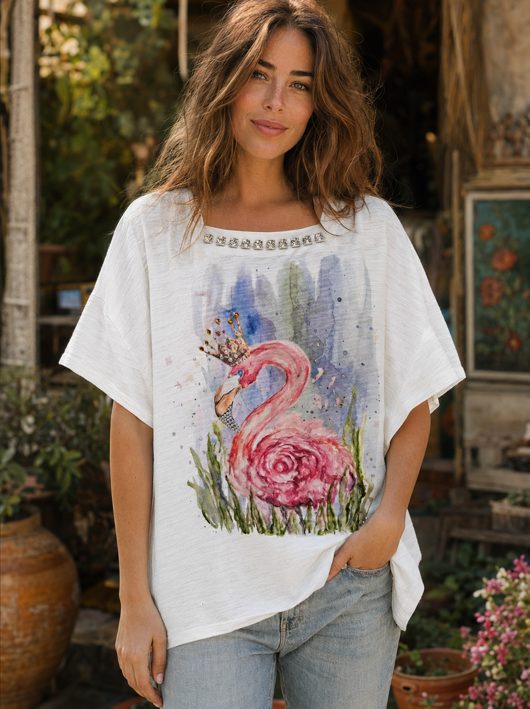 Rare Bird Flamazing Tattered Tee