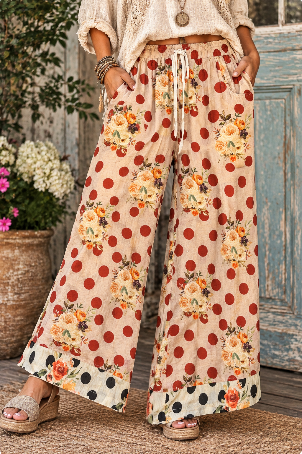 Jaded Gypsy Starlight Drift Pants - Ruby Dot,