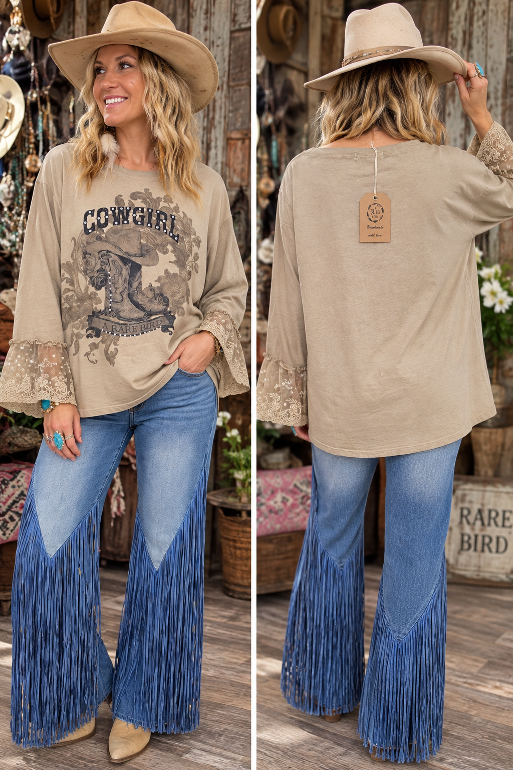 Rare Bird Cowgirl Shirt with Rhinestones