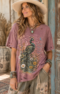 Jaded Gypsy Soft Journey Tee - Royal Feathers