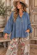 Jaded Gypsy Wander Softly Top - Chambray