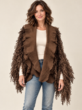 Chocolate Wool and Wool Locks Shawl
