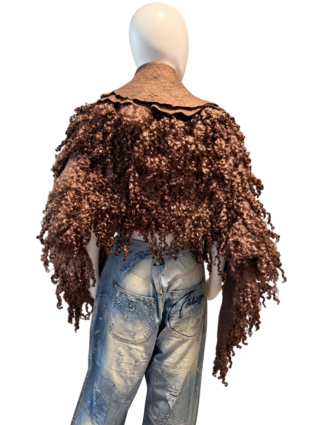Chocolate Wool and Wool Locks Shawl