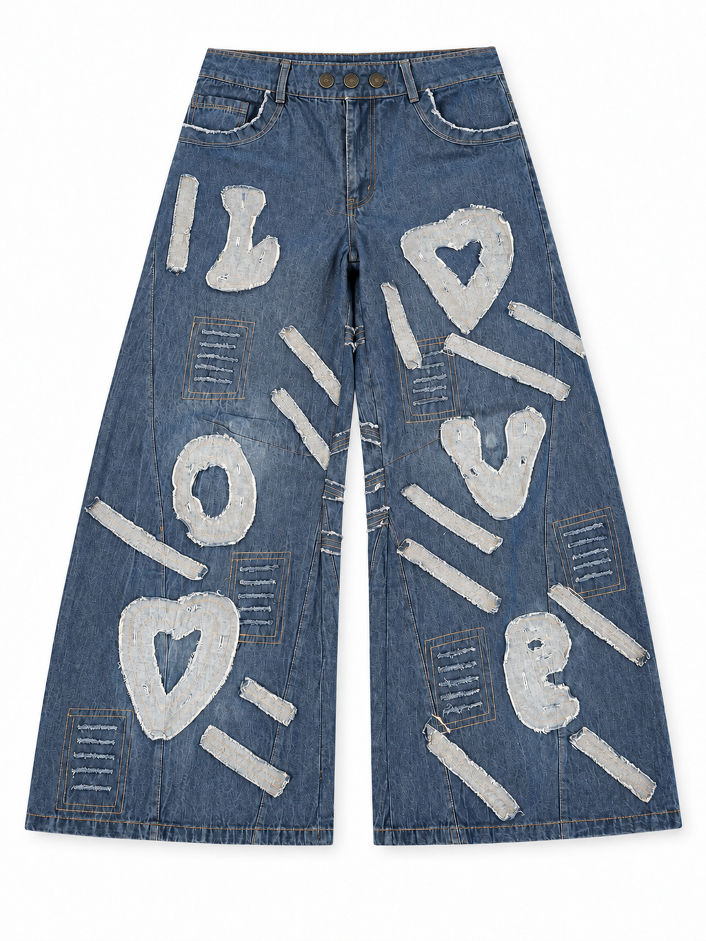Paper Lace Blue Love Denim Pants