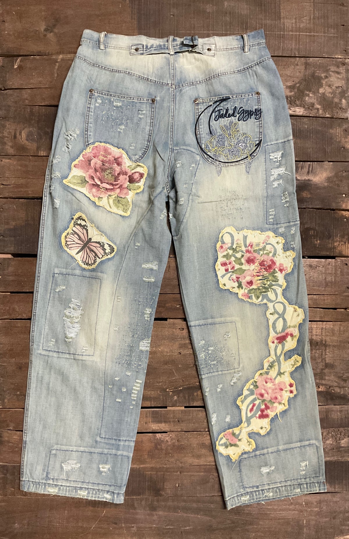 Jaded Gypsy Peace and Love Jeans - Floral