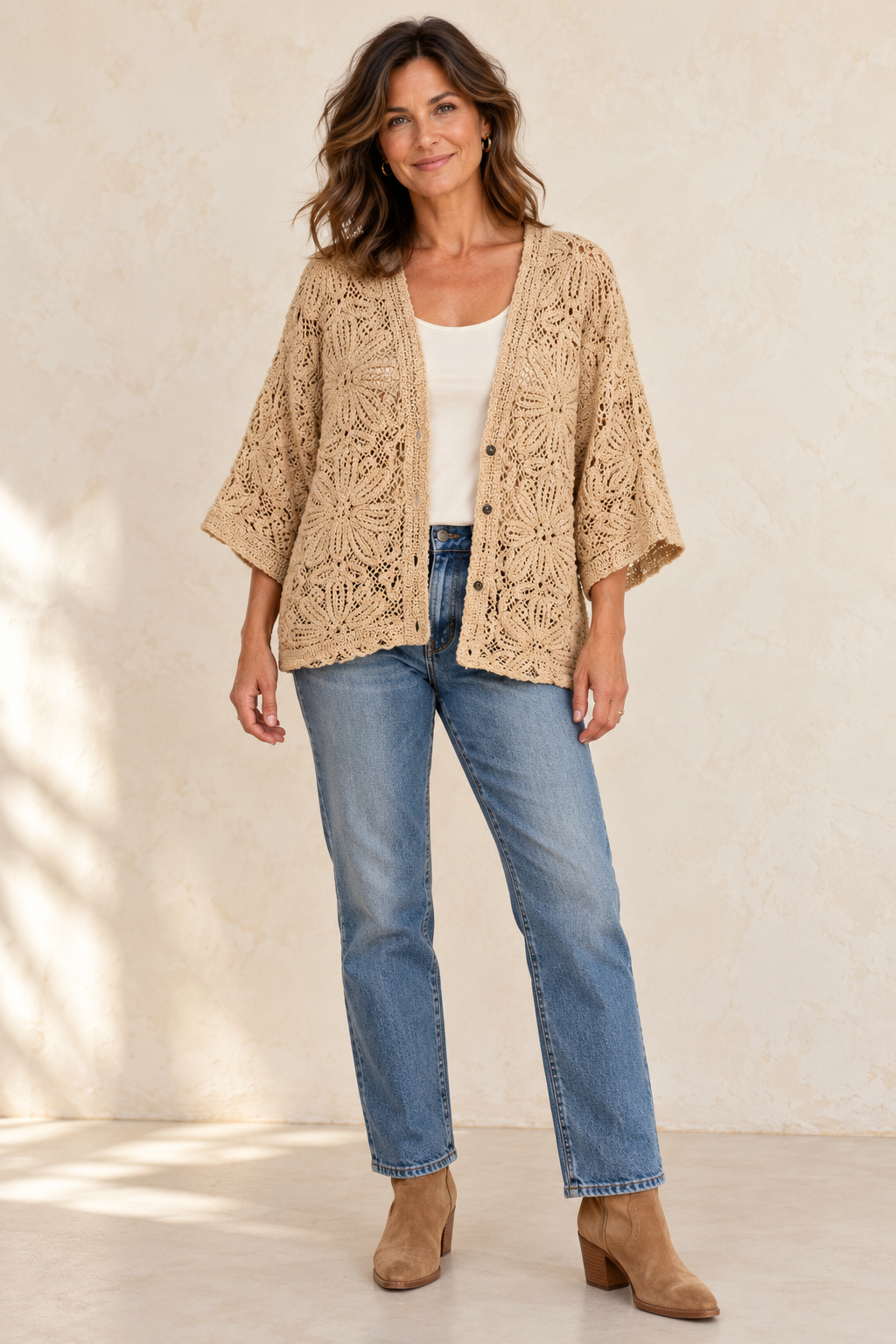 Jaded Gypsy Golden Melody Top- Oatmeal