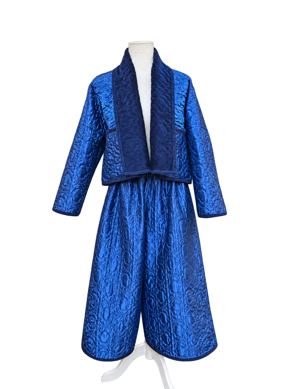 Blue Vintage Quilt Jacket & Pants Set by BMANN by Bridget