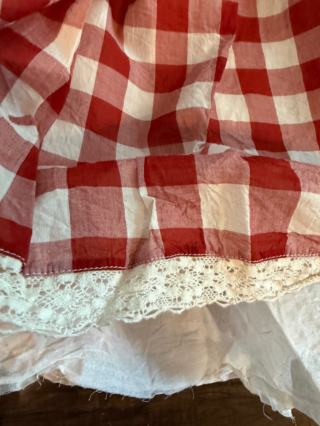Paper Lace Gingham Skirt with Crinoline