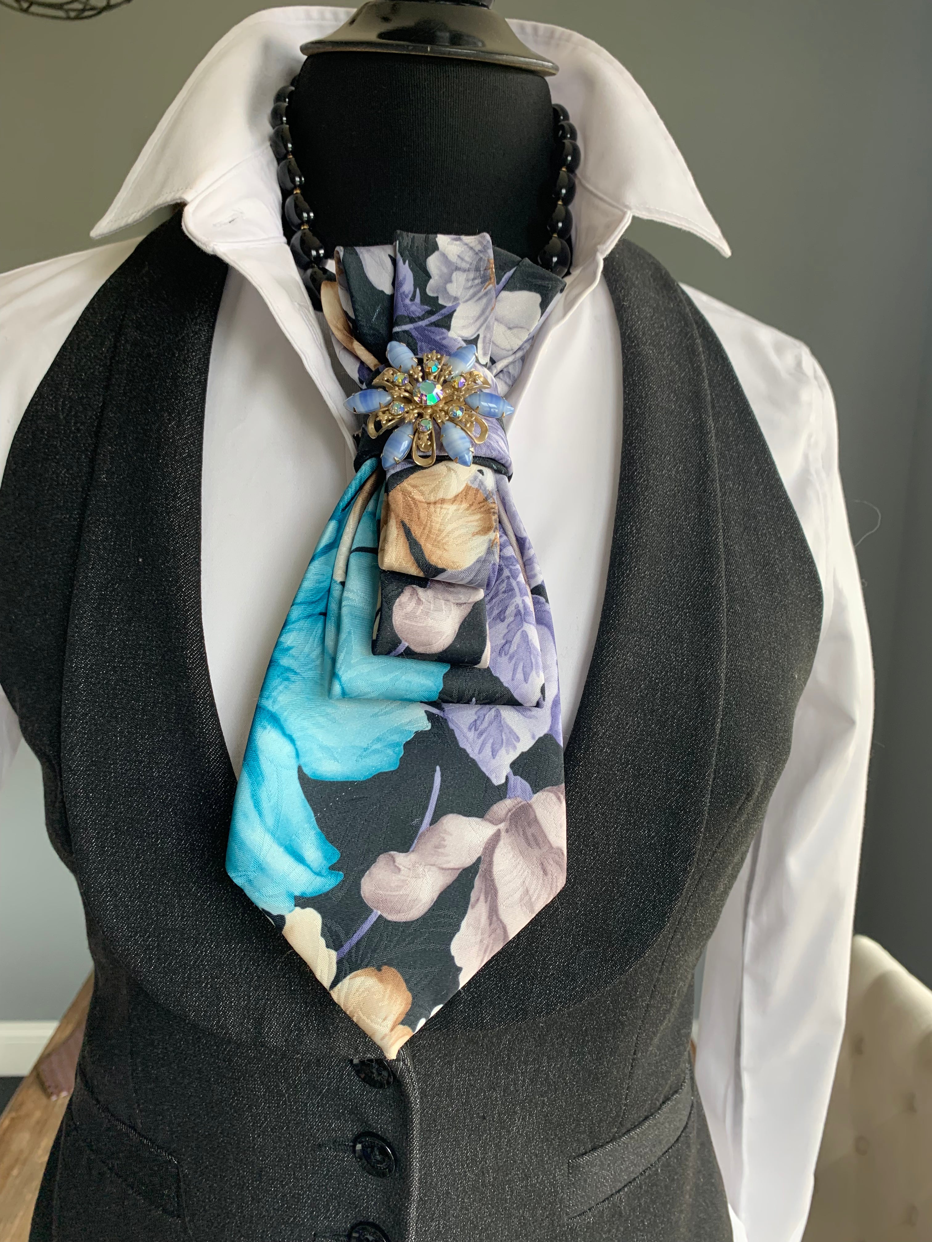 Heather Labas Custom Tie Necklace — Paisley Amber Turquoise
