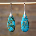 Lake Blue Teardrop Stone Earrings