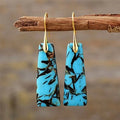 Blue Trapezoid Drop Earrings