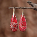 Red Teardrop Drop Earrings