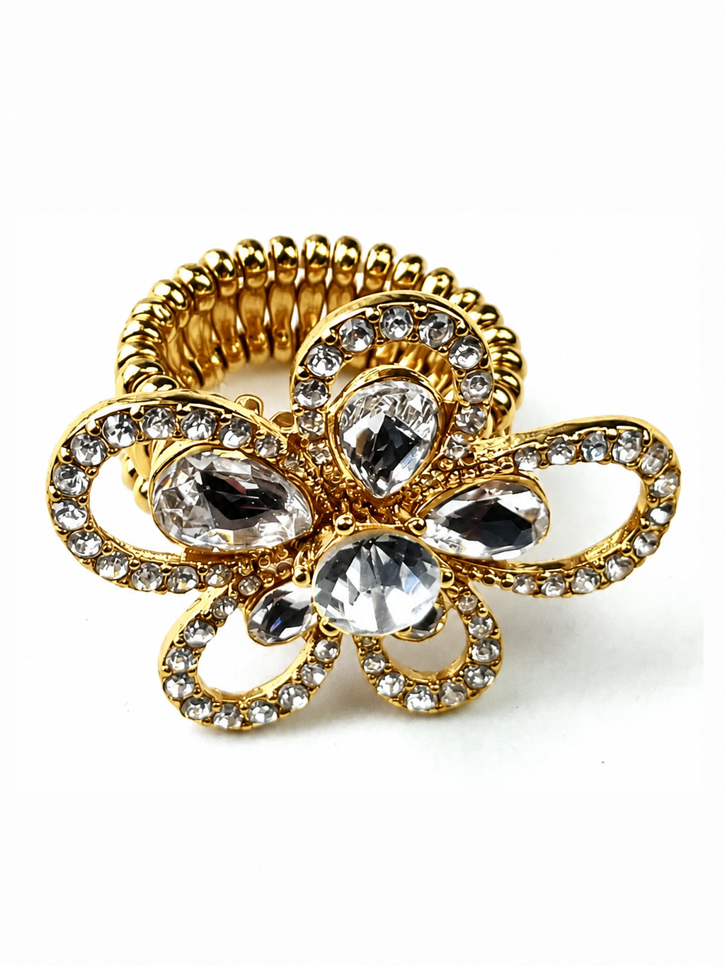 Flower Crystal Stretch Ring