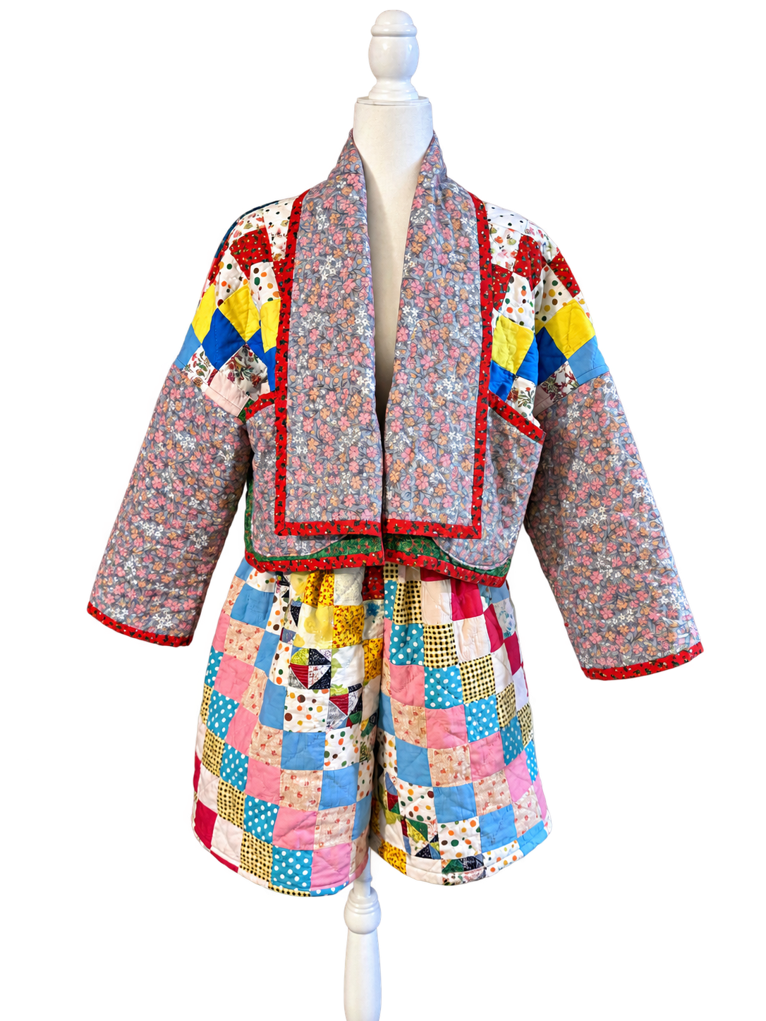 Colorful Quilted Shawl Collar Jacket by BMANN by Bridget